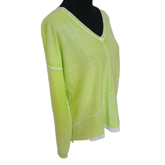 Ten Oh 8 Womens Green V Neck Pull Over Cotton Sweater Size Large - Picture 2 of 9